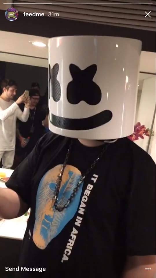Feed Me Accidently Shares Picture Of Marshmello Without His Helmet