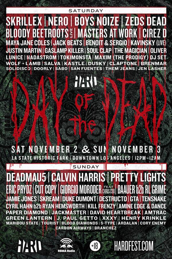 HARD Day of the Dead 2013 Lineup