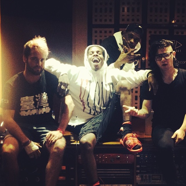 SKRILLEX, ASAP ROCKY AND WHAT SO NOT studio