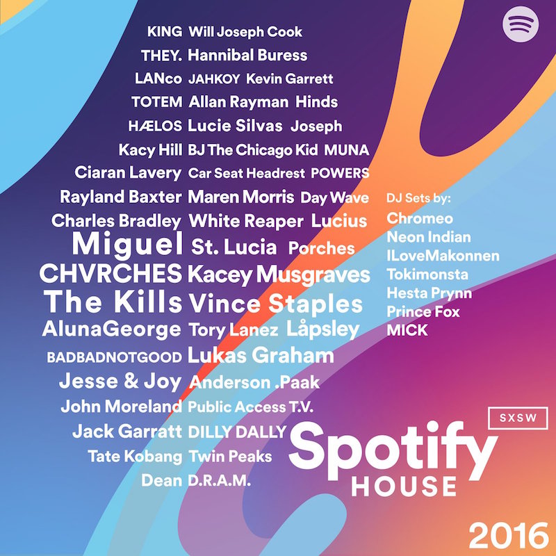 Spotify House 2016 LIneup
