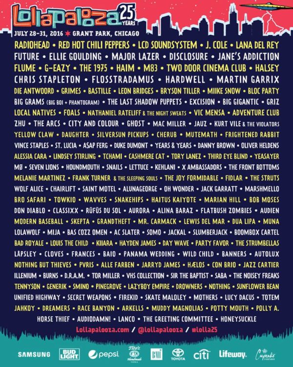 Lollapalooza Announces 2016 Aftershows