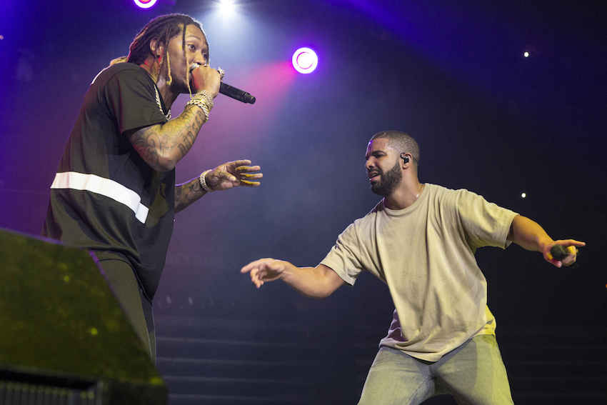 Future and Drake perform during the Hot 107.9 Birthday Bash 20 at Philips Arena on Saturday, June 20, 2015, in Atlanta. (Photo by Katie Darby/Invision/AP)