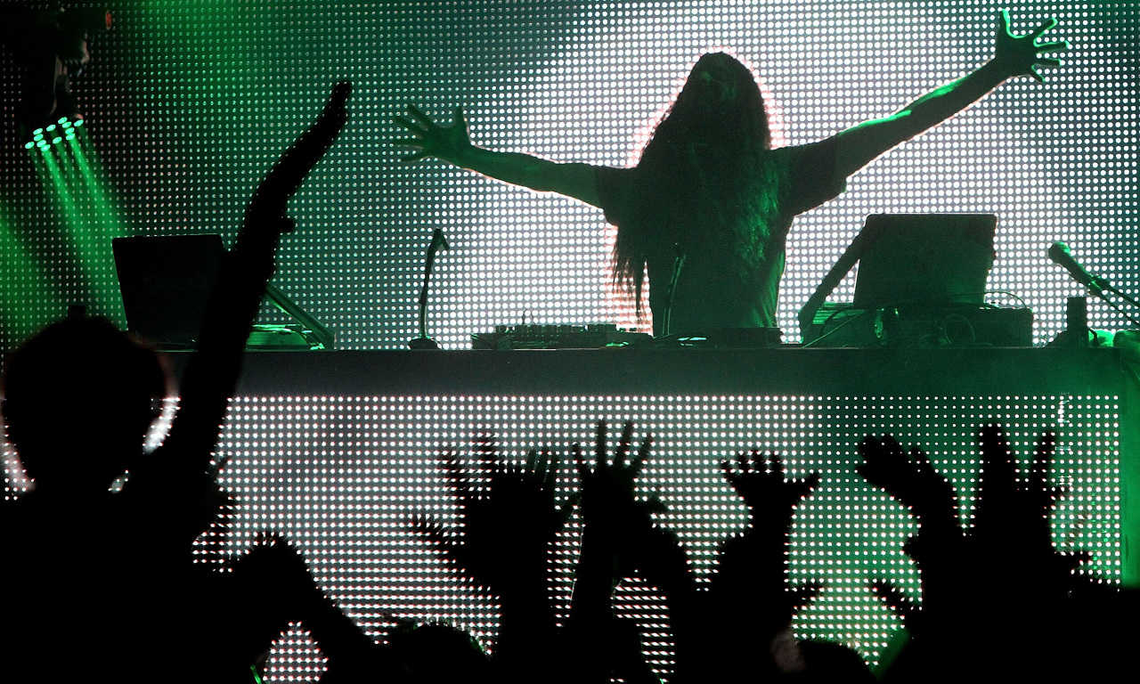 MANCHESTER, TN - JUNE 10: "DJ Bassnectar" Lorin Ashton performs on stage during Bonnaroo 2011 at This Tent on June 10, 2011 in Manchester, Tennessee. (Photo by FilmMagic/FilmMagic)