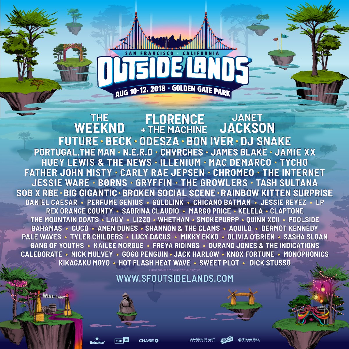 Outside Lands Reveals HUGE Lineup With The Weeknd, Jackson and MORE