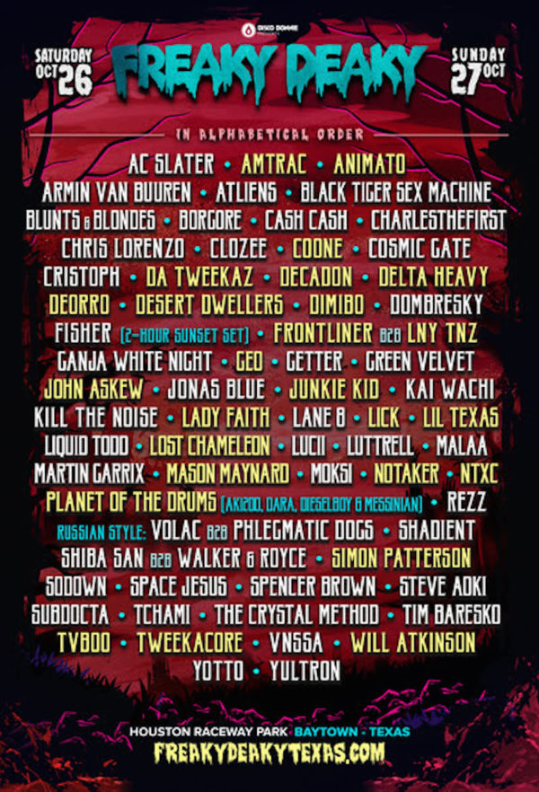 Freaky Deaky Texas Reveals Full Lineup Featuring Getter, REZZ, LICK + More