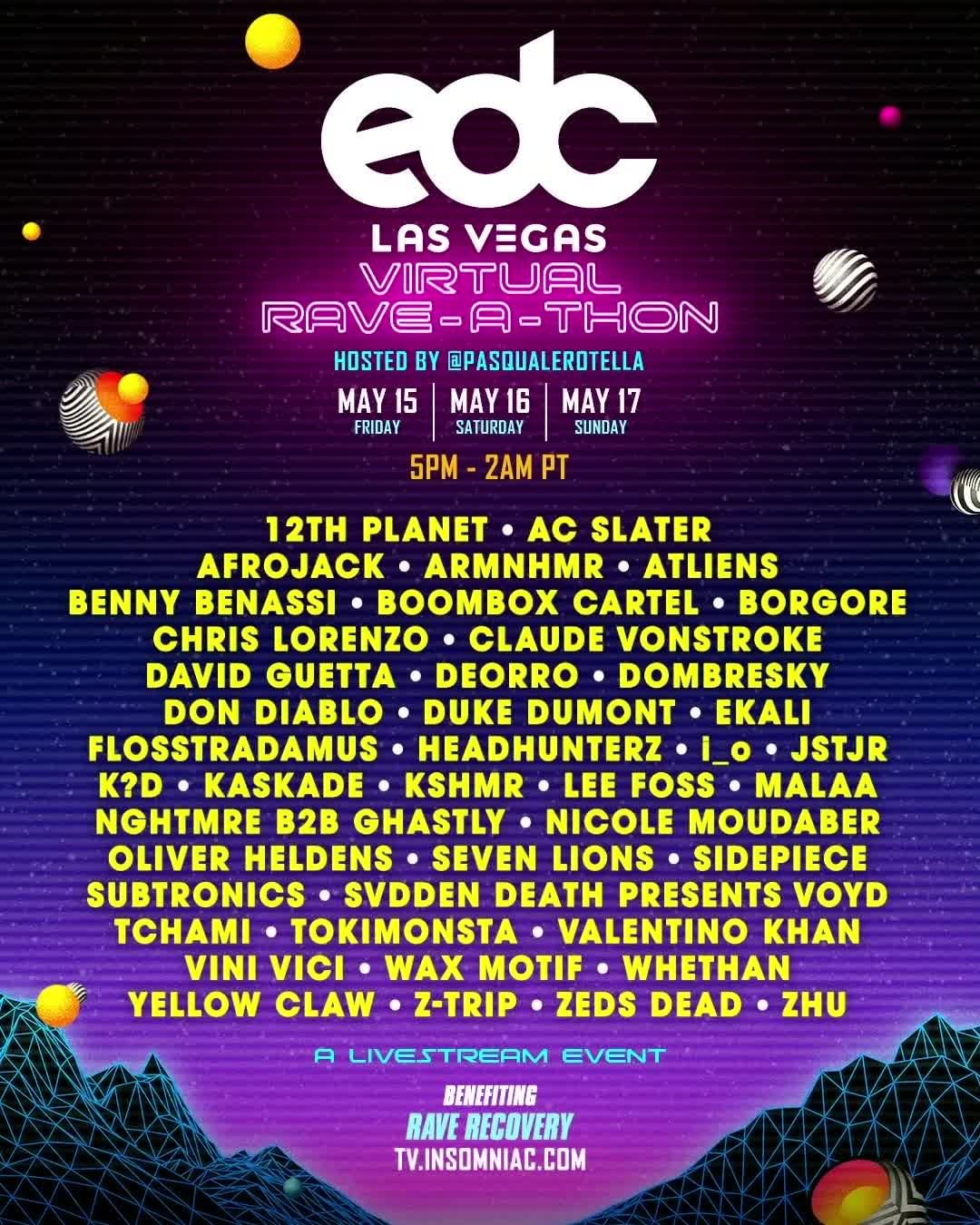 EDC Las Vegas Announces Virtual Rave-A-Thon Lineup