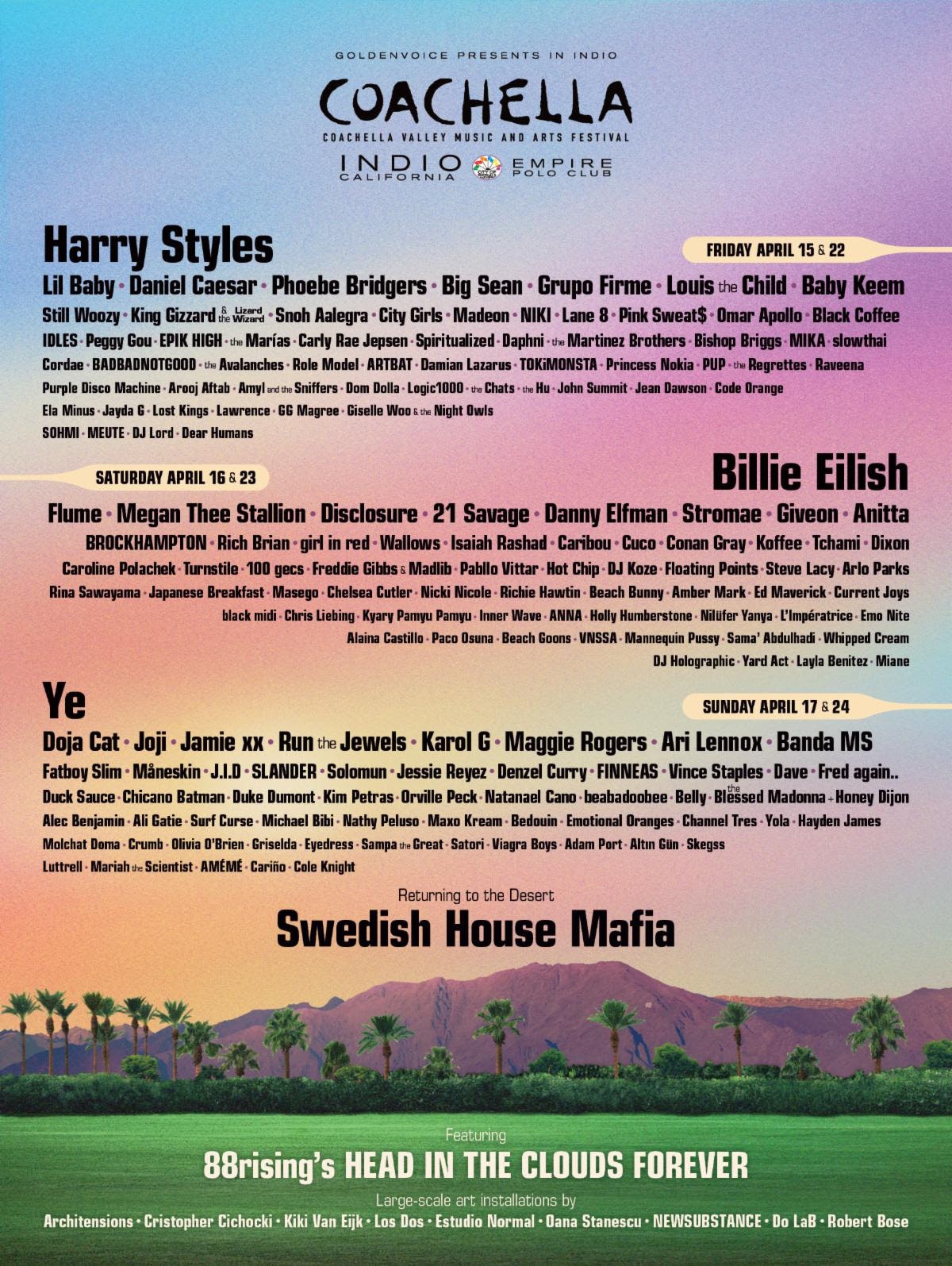 Coachella Releases Massive 2022 Lineup ft. Kanye West, Flume, Run The