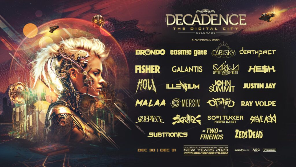 Decadence Colorado Announces Stacked 2023 NYE Weekend Lineup feat. Skrillex, Zeds Dead, Subtronics + More